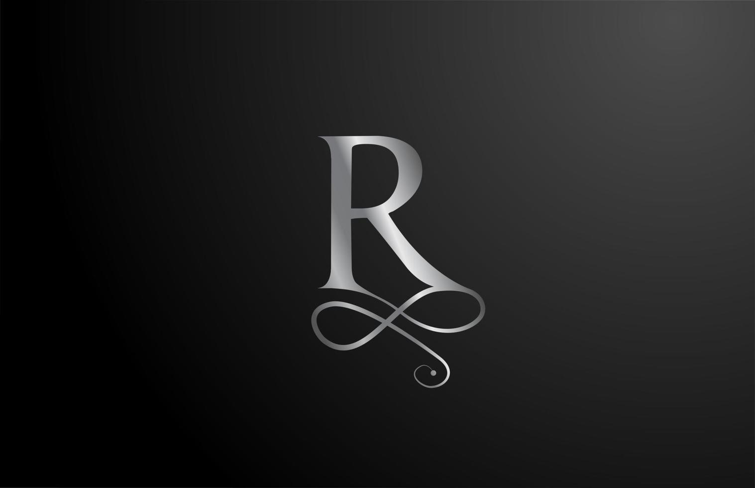 gris r élégant monogramme alphabet lettre icône logo création. Brading d'entreprise vintage pour les produits de luxe et l'entreprise vecteur