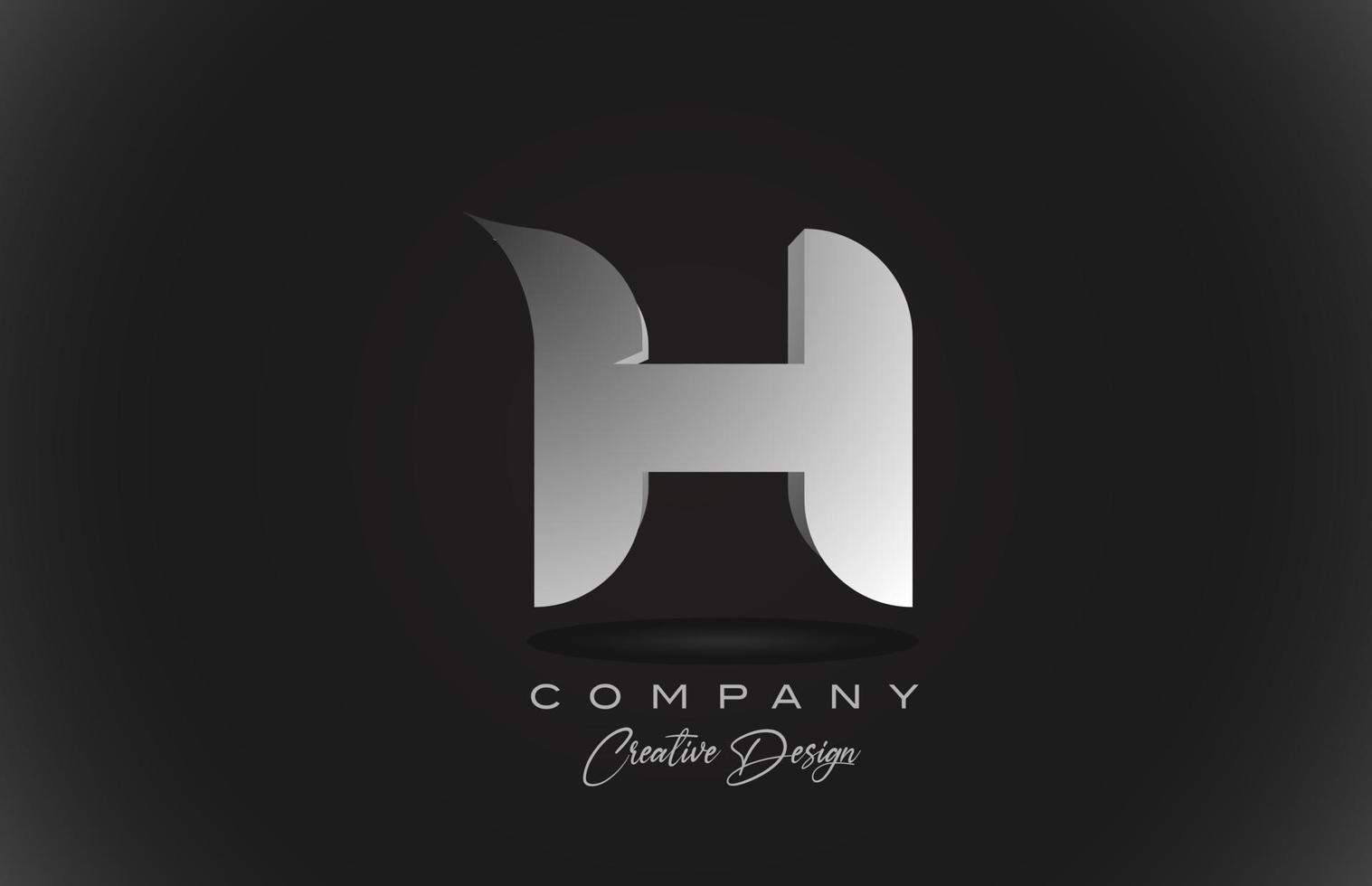 h icône du logo lettre alphabet dégradé blanc avec fond noir. conception créative pour les entreprises et les entreprises vecteur