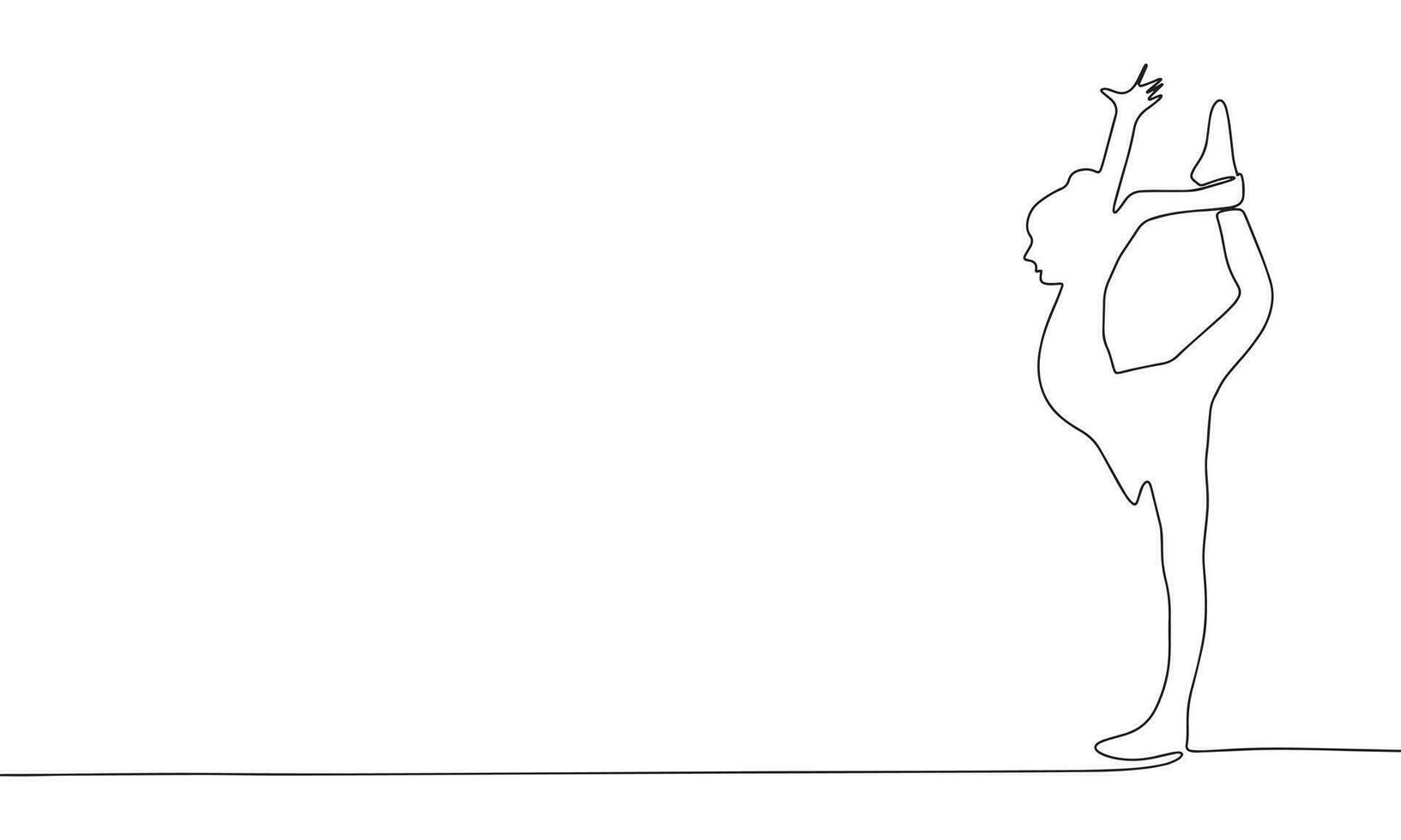 silhouette de Jeune fille gymnaste. concept de sport bannière. un ligne continu minimalisme vecteur illustraiton. ligne art, contour.