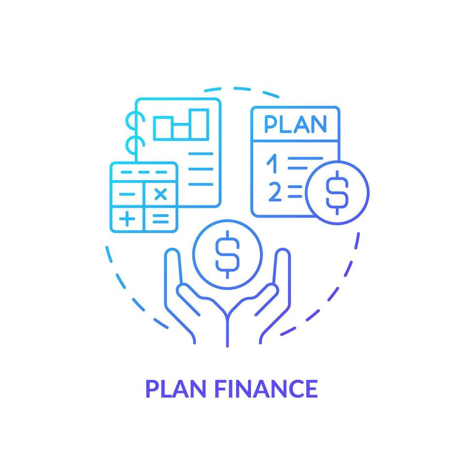 plan la finance bleu pente concept icône. vivant dépenses. personnel budget. assez argent. en quittant emploi. richesse la gestion abstrait idée mince ligne illustration. isolé contour dessin vecteur