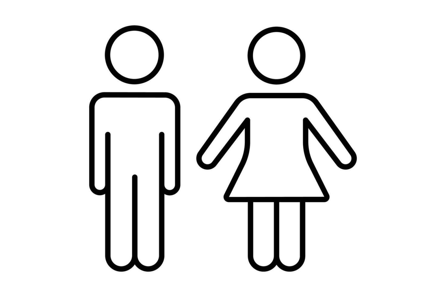 homme et femme icône. icône en relation à signe toilettes, pansement chambre, salle de bains. ligne icône style conception. Facile vecteur conception modifiable