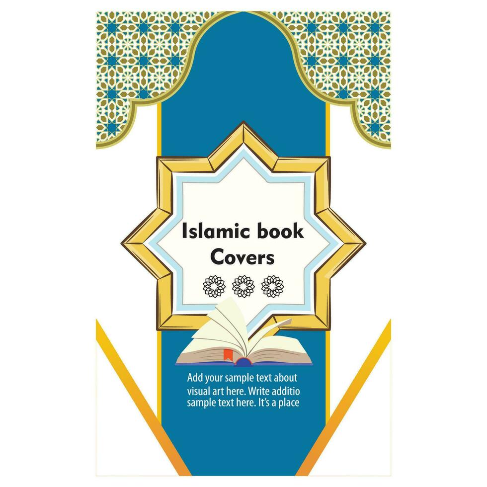 printarabe islamique style livre couverture conception avec arabe modèle et ornements vecteur