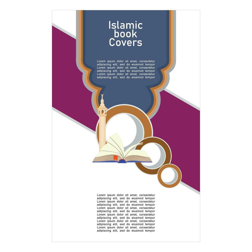 printarabe livre couverture conception vecteur Coran couverture page islamique livre couverture brochure