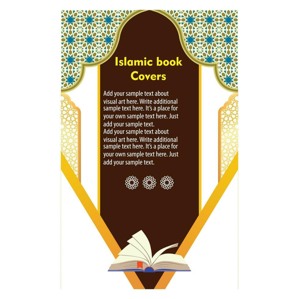 printarabe islamique style livre couverture conception avec arabe modèle et ornements vecteur