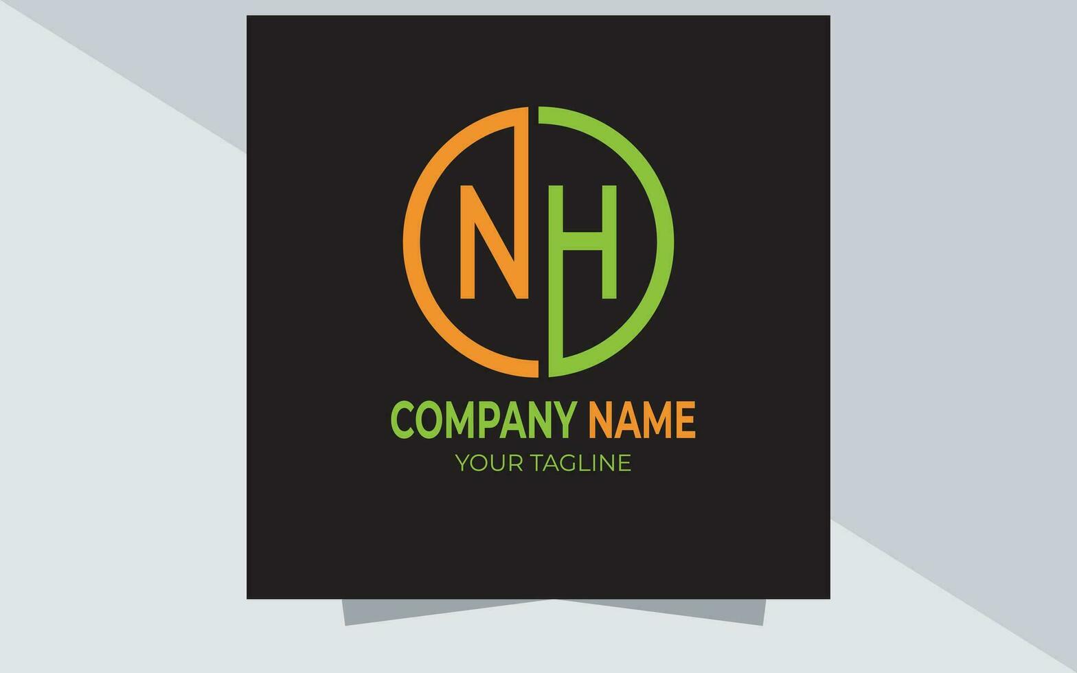 lettre n h logo conception modèle vecteur