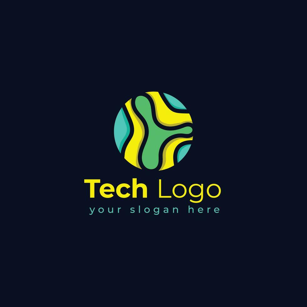 La technologie logo modèle vecteur illustration graphique géométrique technologie logo