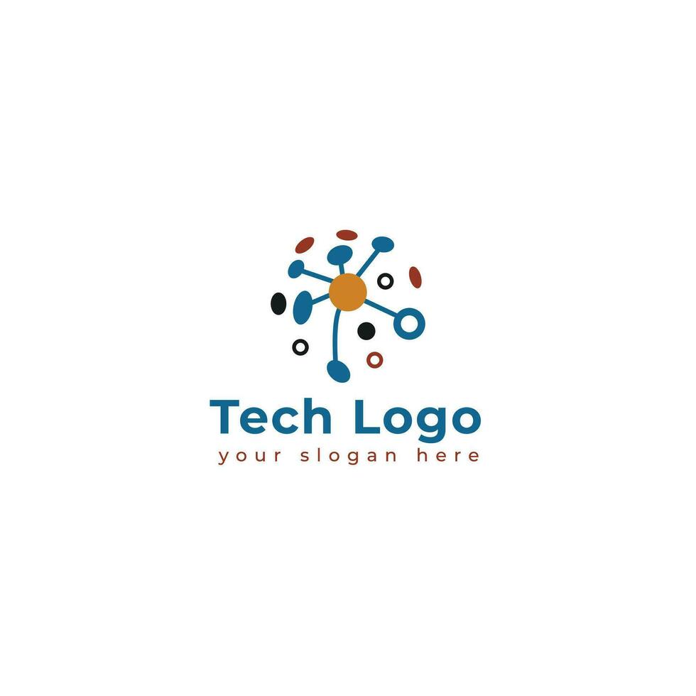 La technologie logo modèle vecteur illustration graphique géométrique technologie logo