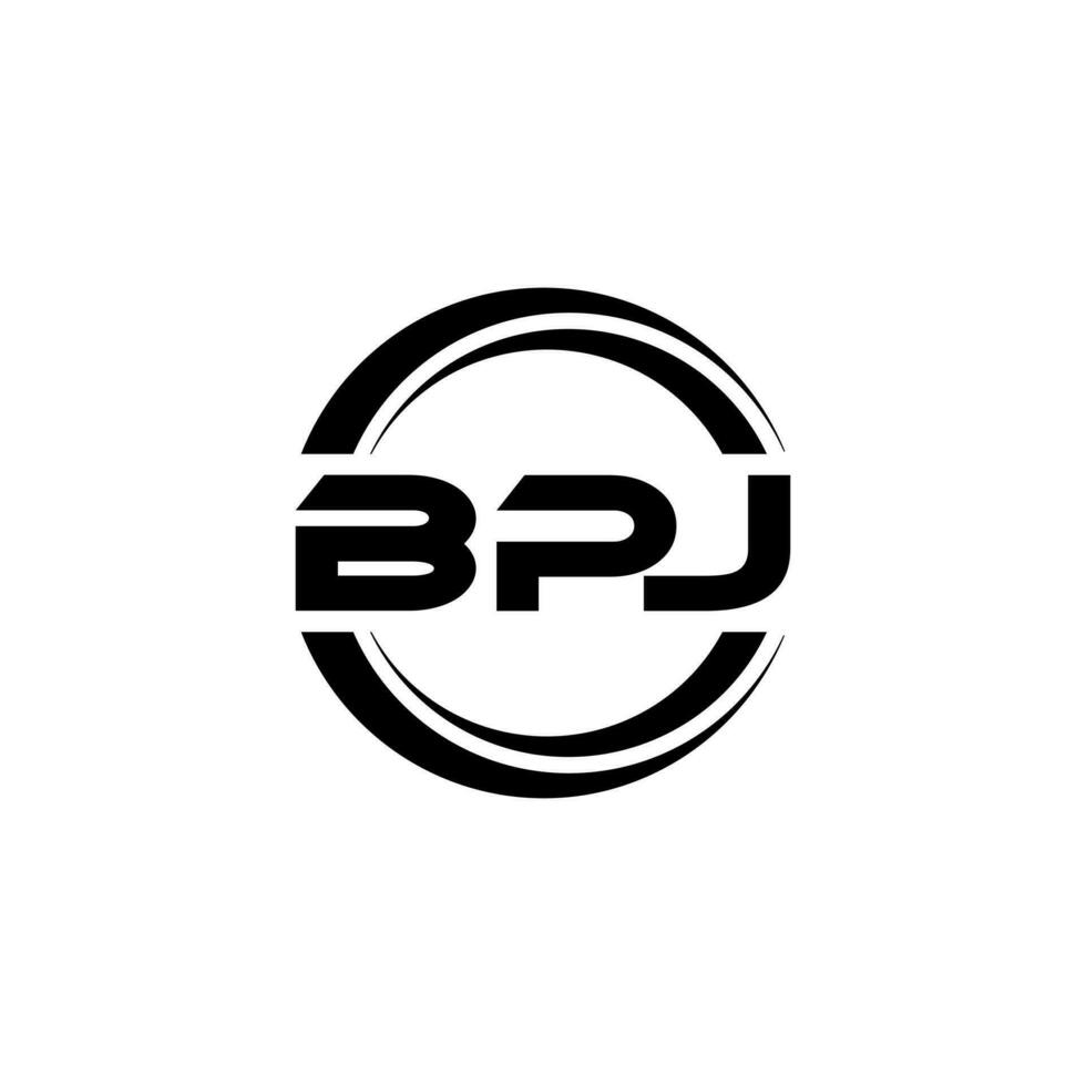 bpj lettre logo conception dans illustration. vecteur logo, calligraphie dessins pour logo, affiche, invitation, etc.