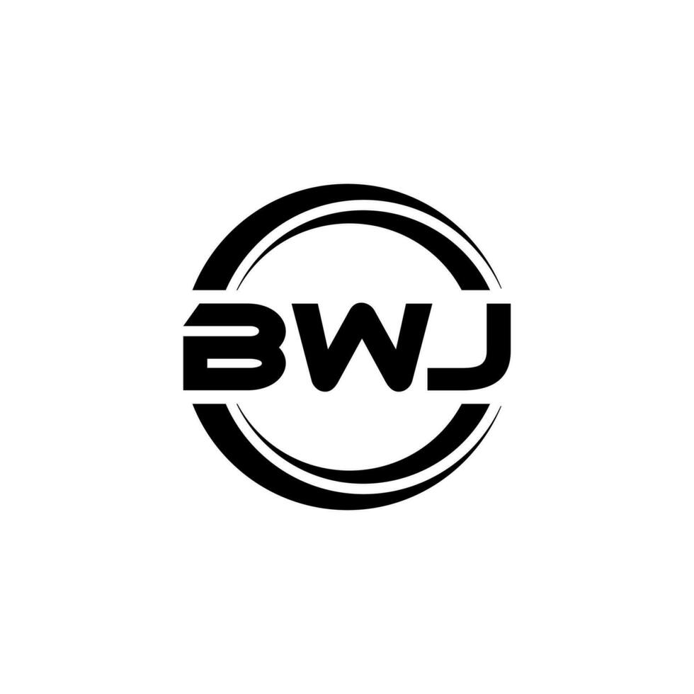 bwj lettre logo conception dans illustration. vecteur logo, calligraphie dessins pour logo, affiche, invitation, etc.