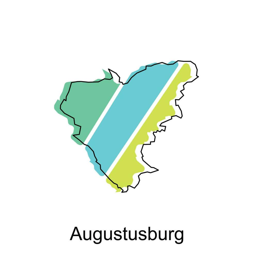 carte de augustusburg conception illustration, vecteur symbole, signe, contour, monde carte international vecteur modèle sur blanc Contexte