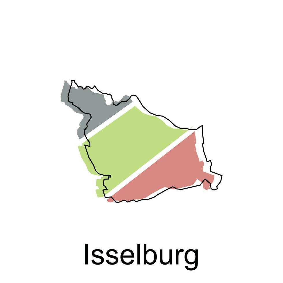 carte de issselbourg moderne contour, carte de allemand pays coloré vecteur conception modèle