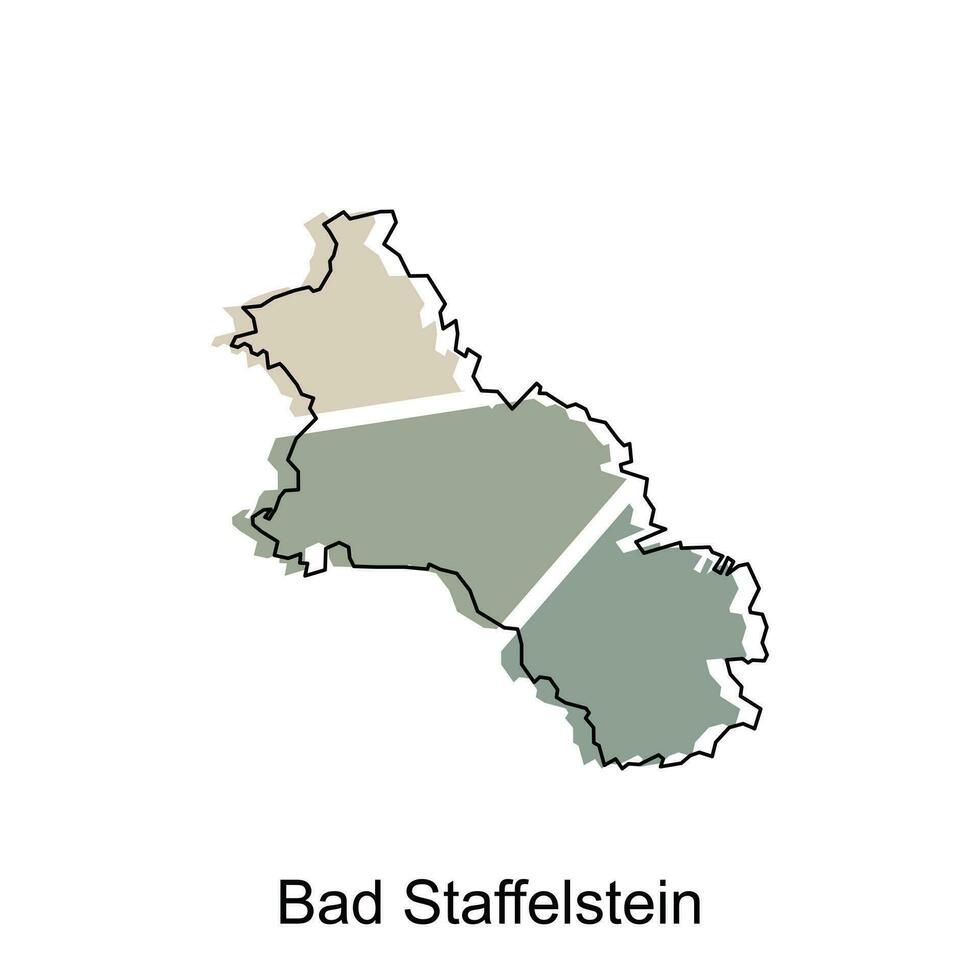 mal staffelstein carte, coloré contour Régions de le allemand pays. vecteur illustration modèle conception
