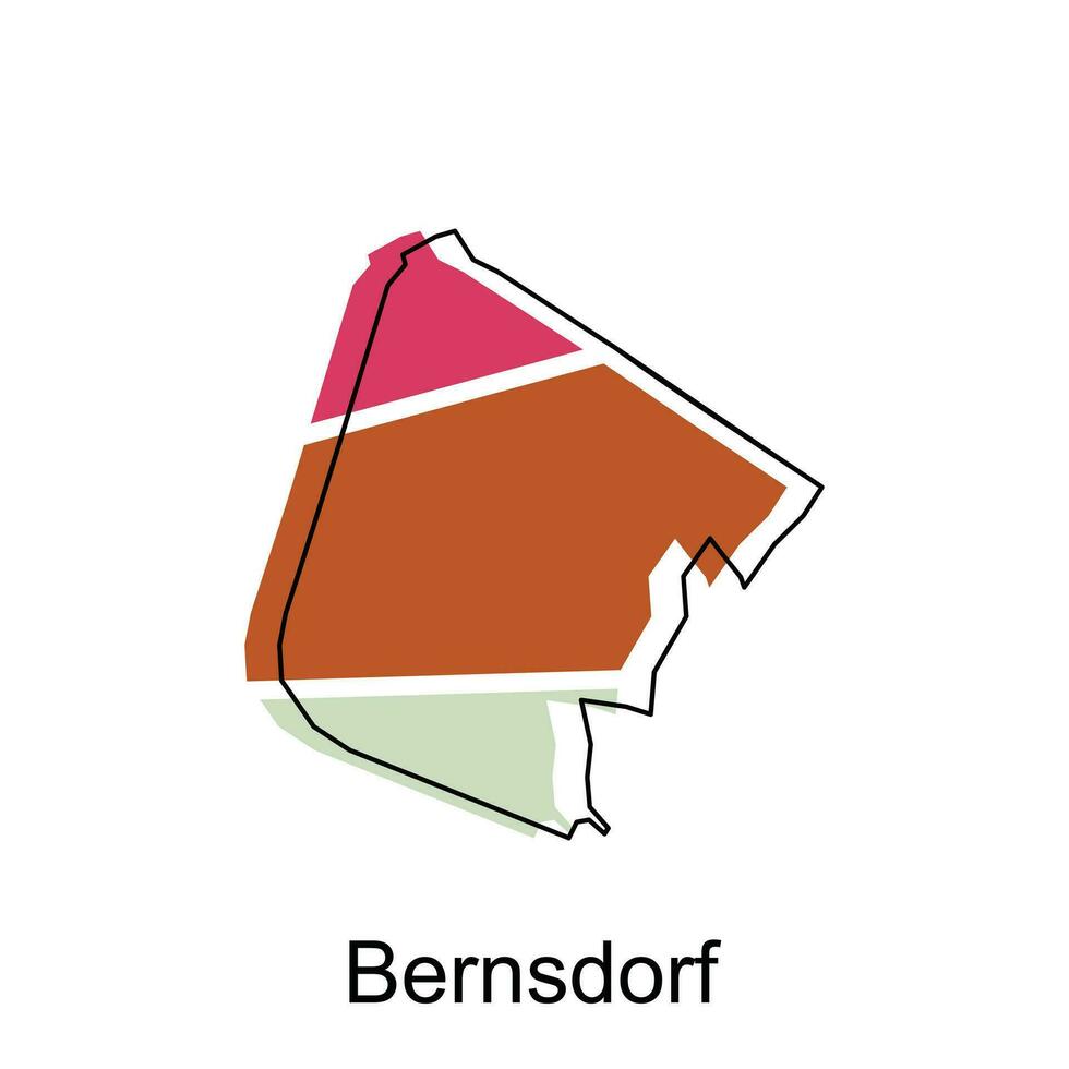 Bernsdorf carte, coloré contour Régions de le allemand pays. vecteur illustration modèle conception