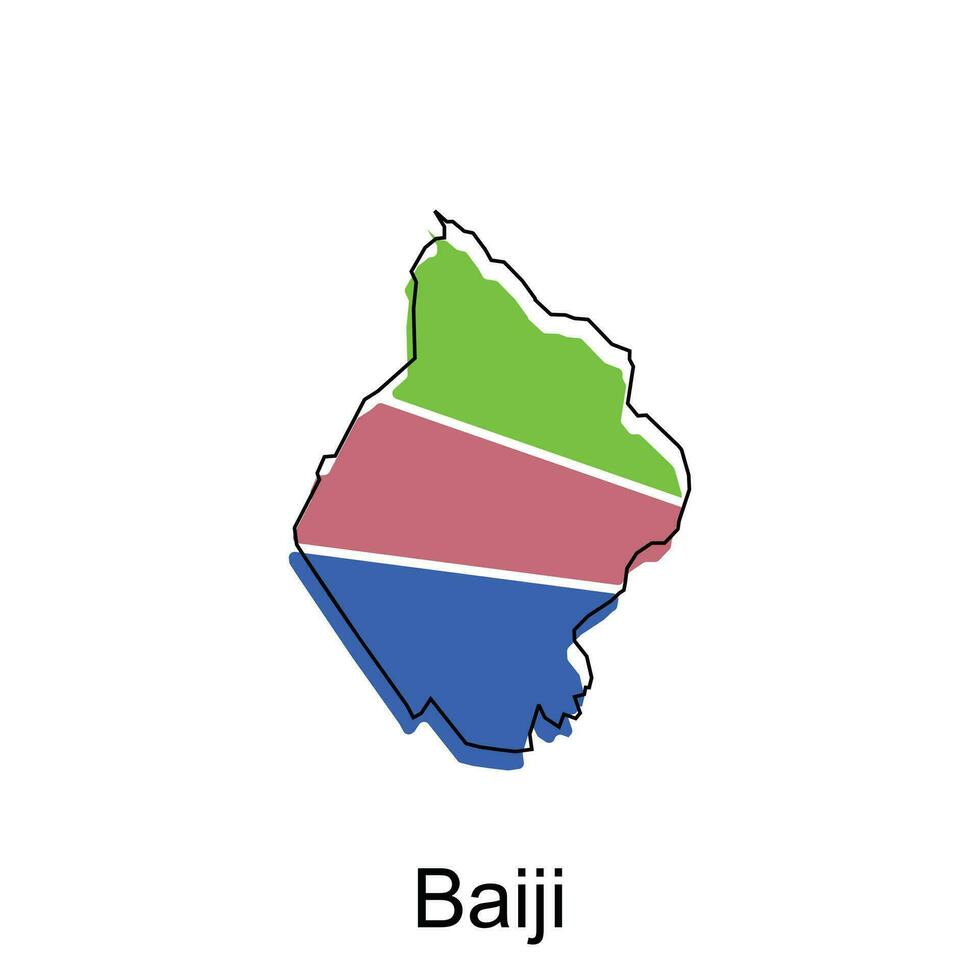 vecteur carte de Baiji coloré moderne contour, haute détaillé vecteur illustration vecteur conception modèle, adapté pour votre entreprise