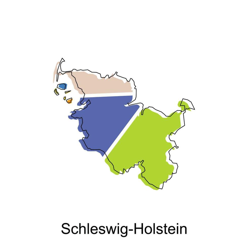 carte de schleswig Holstein conception illustration, vecteur symbole, signe, contour, monde carte international vecteur modèle sur blanc Contexte