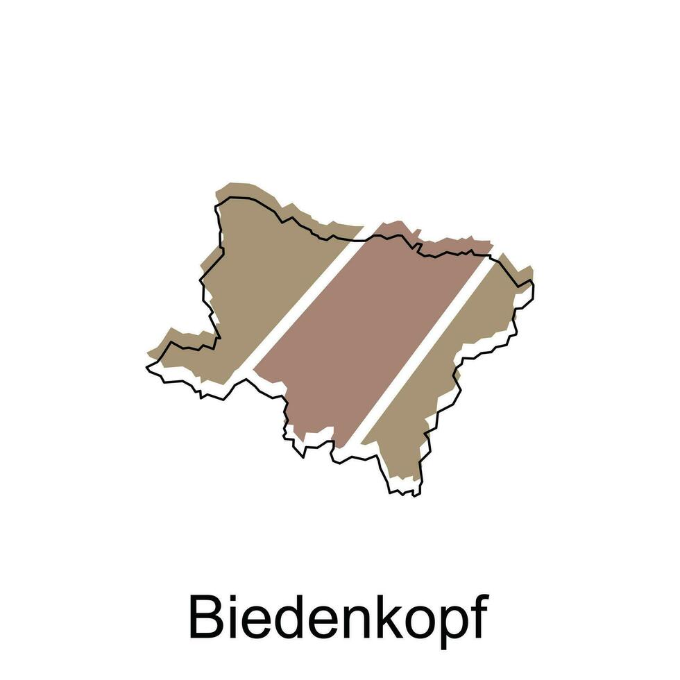 biedenkopf carte, coloré contour Régions de le allemand pays. vecteur illustration modèle conception