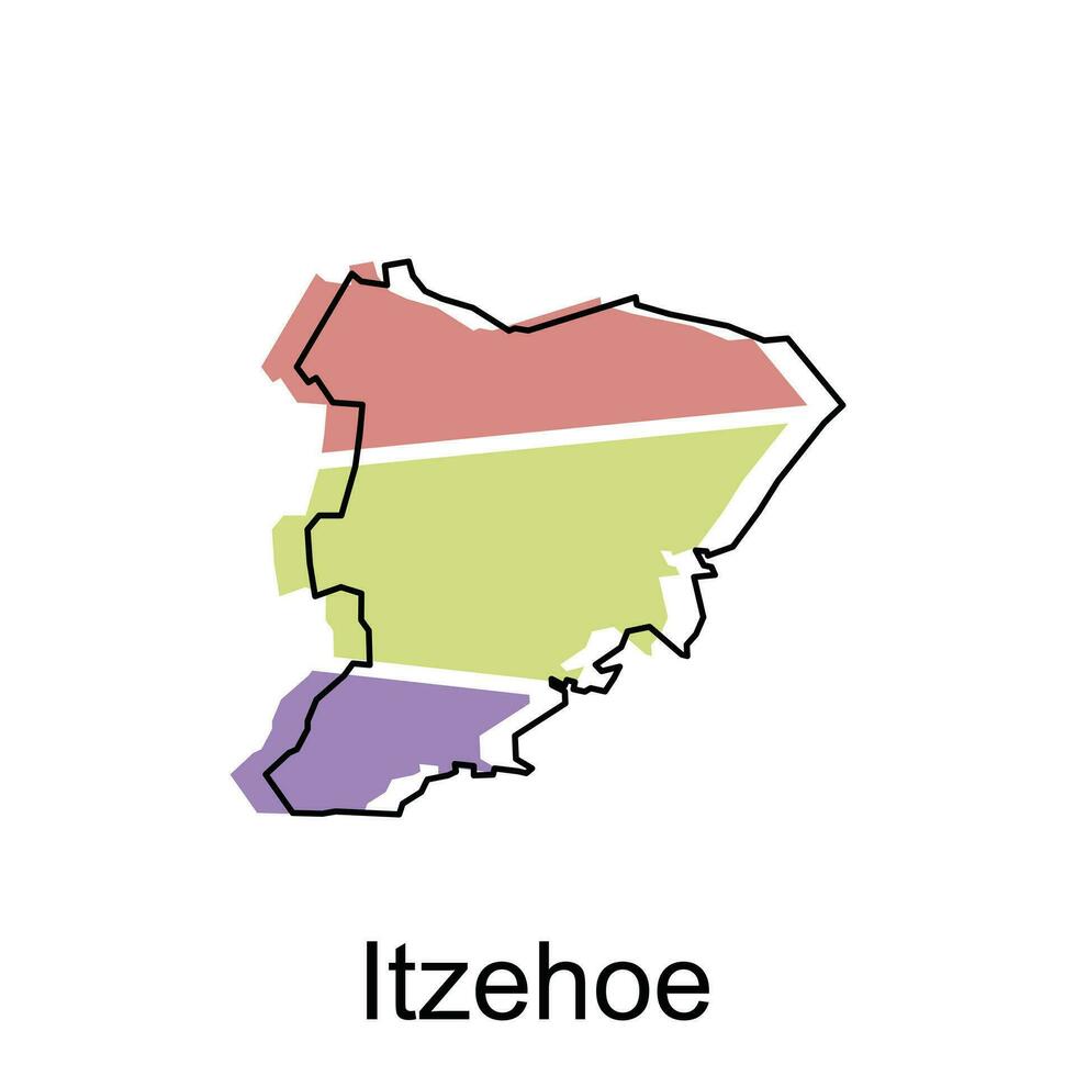 carte de itzehoe moderne contour, carte de allemand pays coloré vecteur conception modèle