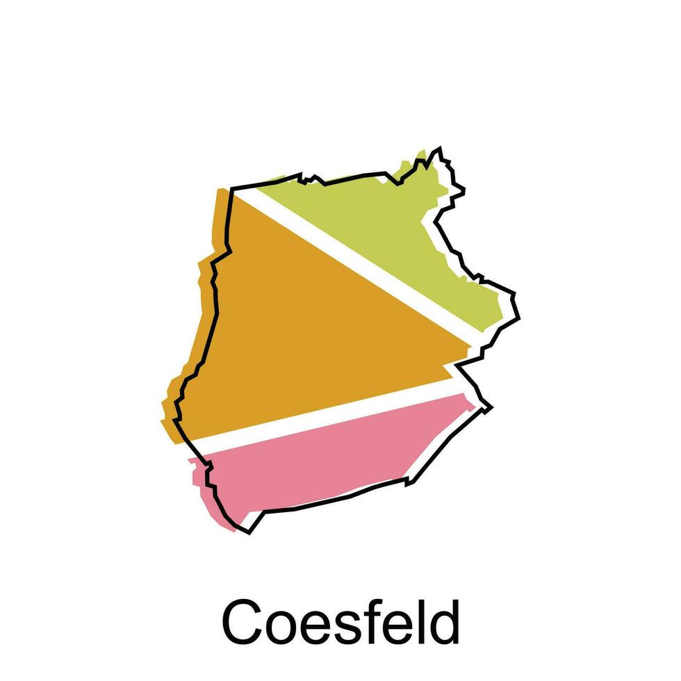 carte de Coesfeld moderne contour, carte de allemand pays coloré vecteur conception modèle
