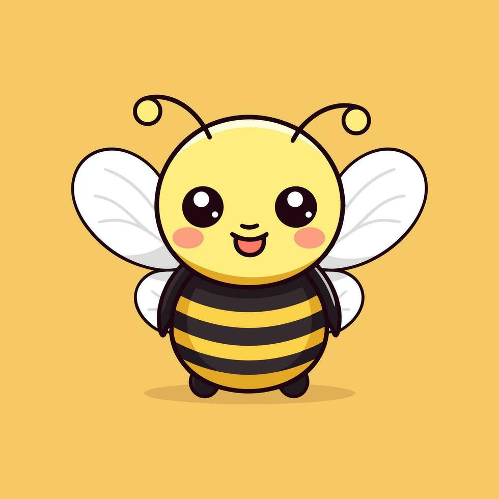 mignonne abeille dessin animé icône logo illustration personnage mascotte dessin animé kawaii dessin art vecteur