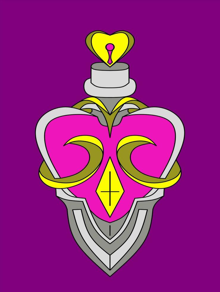 illustration de une rose cœur logo sur une violet Contexte vecteur