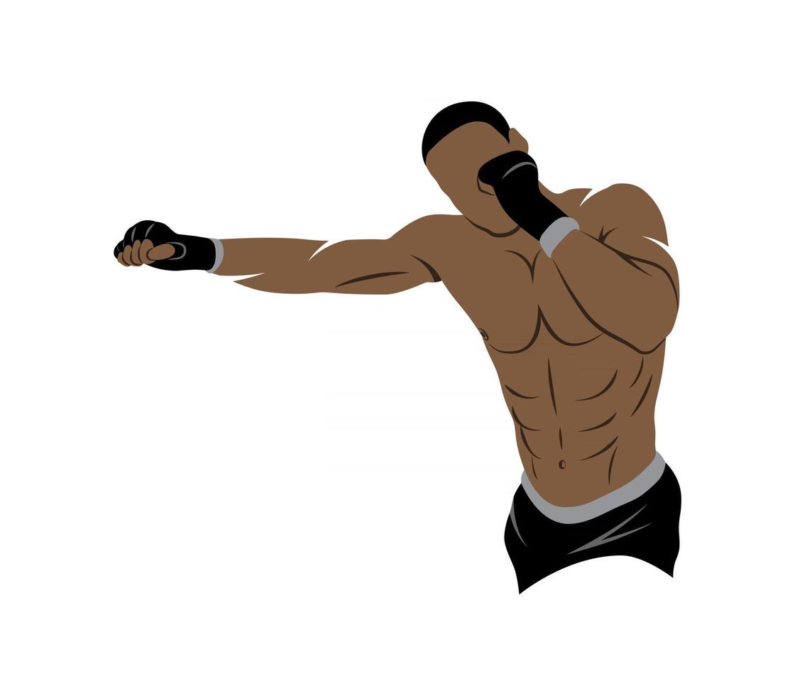 combattant d'arts martiaux mixtes abstraits sur fond blanc vector illustration