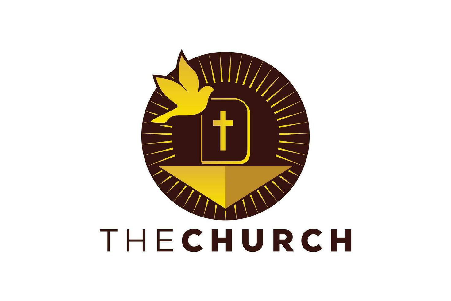 branché et professionnel lettre ré église signe Christian et paisible vecteur logo