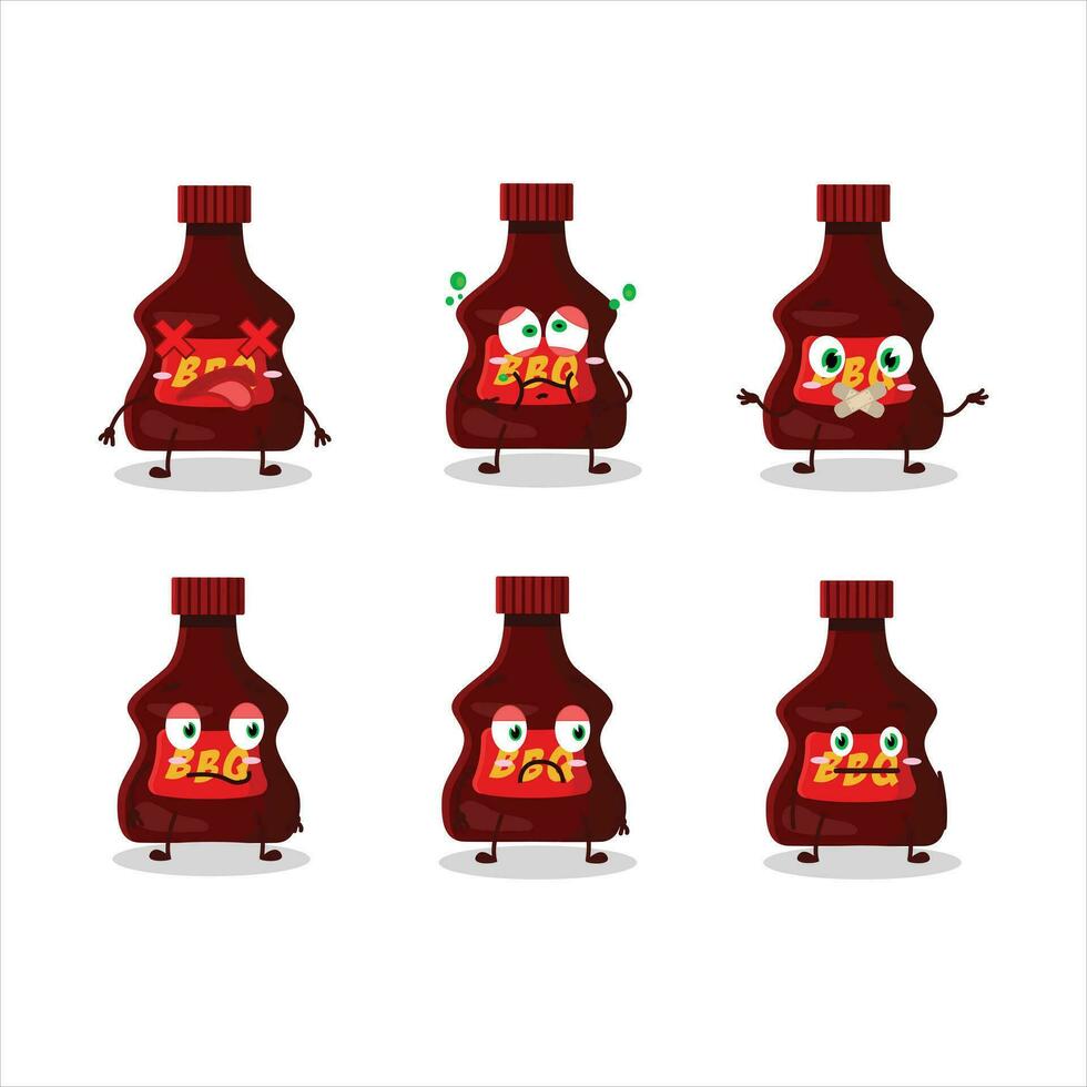 un barbecue sauce dessin animé personnage avec Nan expression vecteur