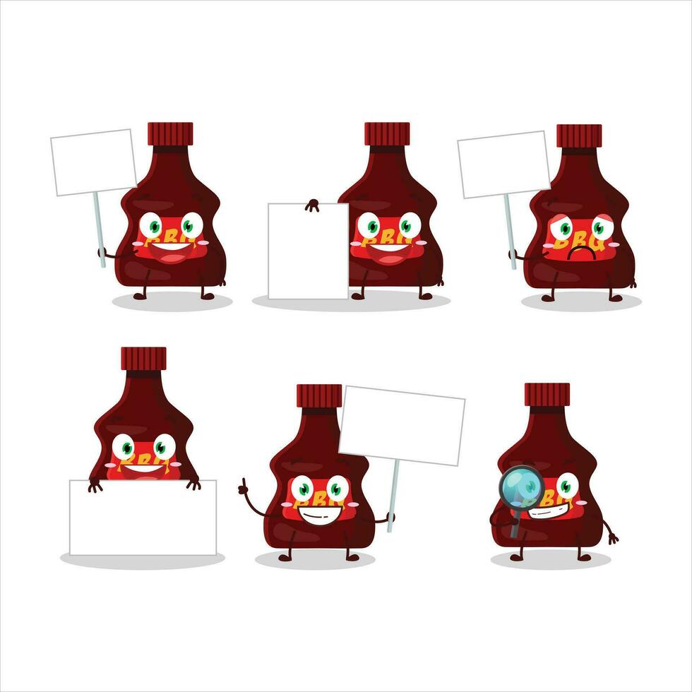 un barbecue sauce dessin animé personnage apporter information planche vecteur