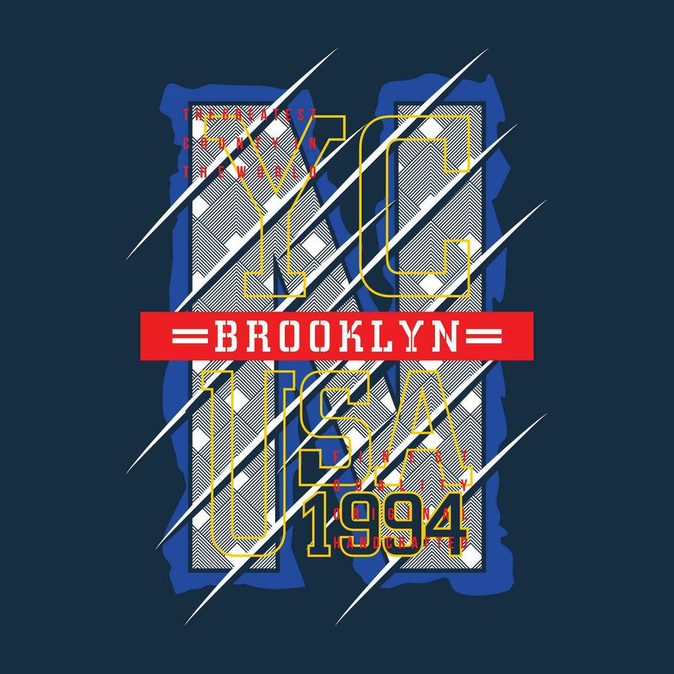 Brooklyn caractères, abstrait graphique, typographie vecteur, t chemise imprimer, décontractée style, et autre utilisation vecteur