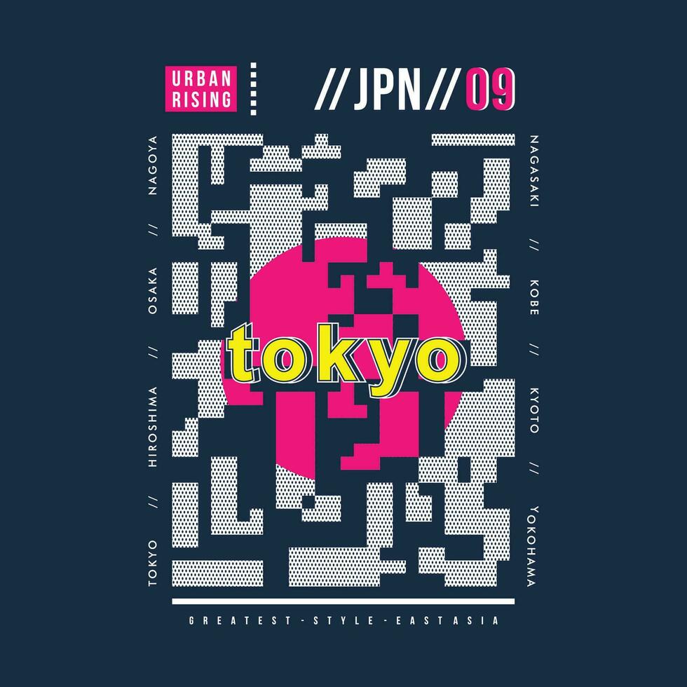 tokyo Japon caractères, abstrait graphique, typographie vecteur, t chemise imprimer, décontractée style, et autre utilisation vecteur