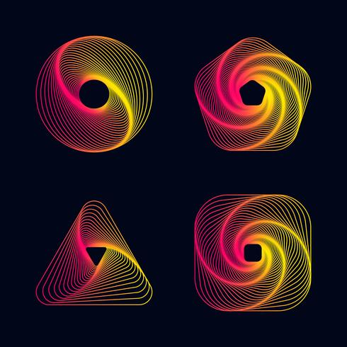 Gradient line spiral conçoit des éléments vecteur