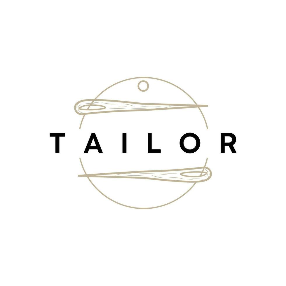 tailleur logo, aiguille et fil vecteur, rétro ancien Facile minimaliste vieux inspiration conception vecteur