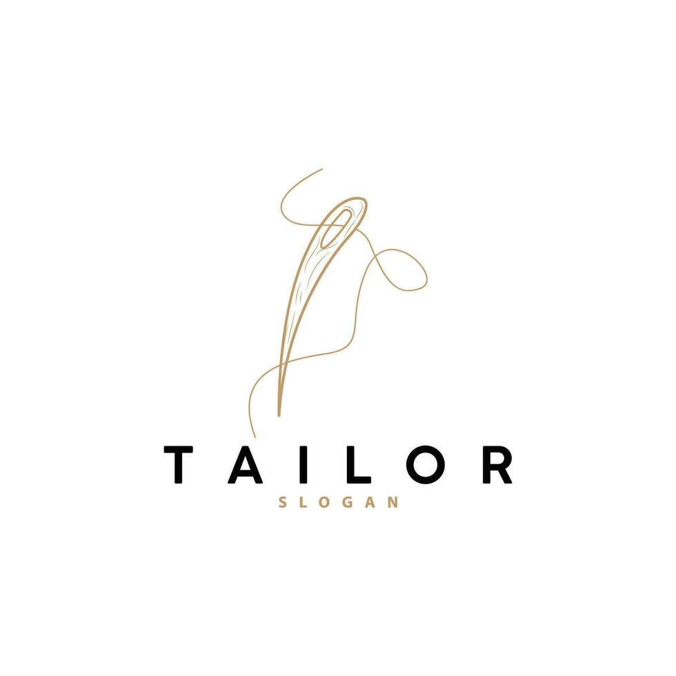 tailleur logo, aiguille et fil vecteur, rétro ancien Facile minimaliste vieux inspiration conception vecteur