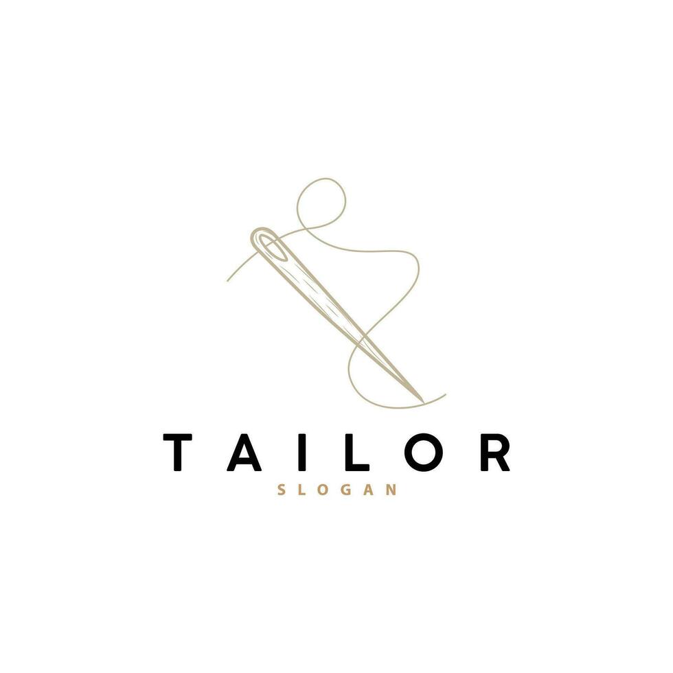 tailleur logo, aiguille et fil vecteur, rétro ancien Facile minimaliste vieux inspiration conception vecteur