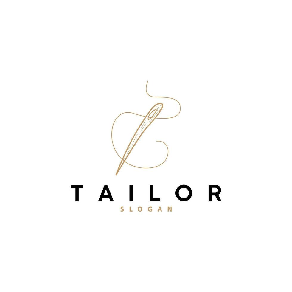 tailleur logo, aiguille et fil vecteur, rétro ancien Facile minimaliste vieux inspiration conception vecteur