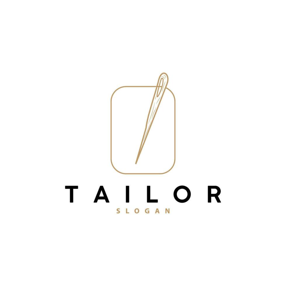 tailleur logo, aiguille et fil vecteur, rétro ancien Facile minimaliste vieux inspiration conception vecteur