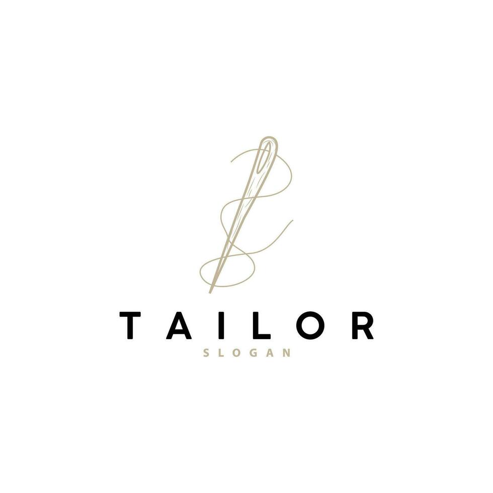 tailleur logo, aiguille et fil vecteur, rétro ancien Facile minimaliste vieux inspiration conception vecteur