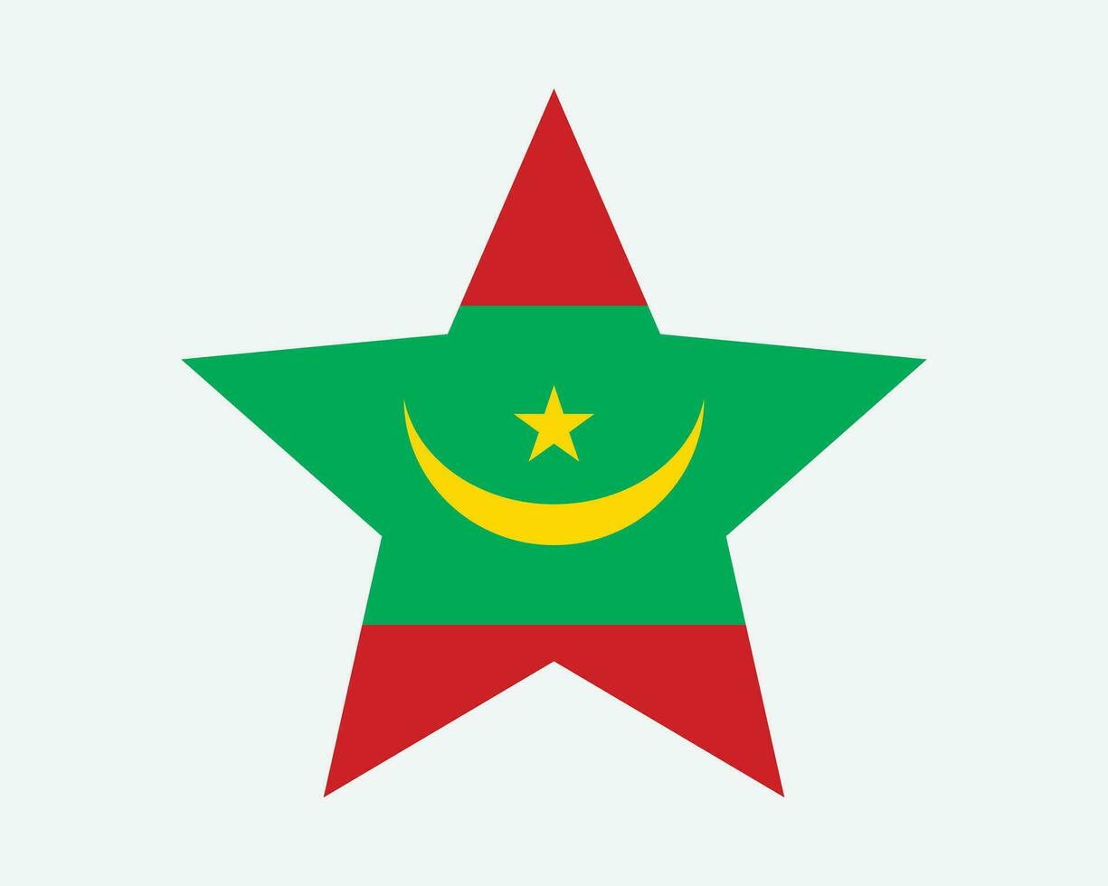 Mauritanie étoile drapeau vecteur