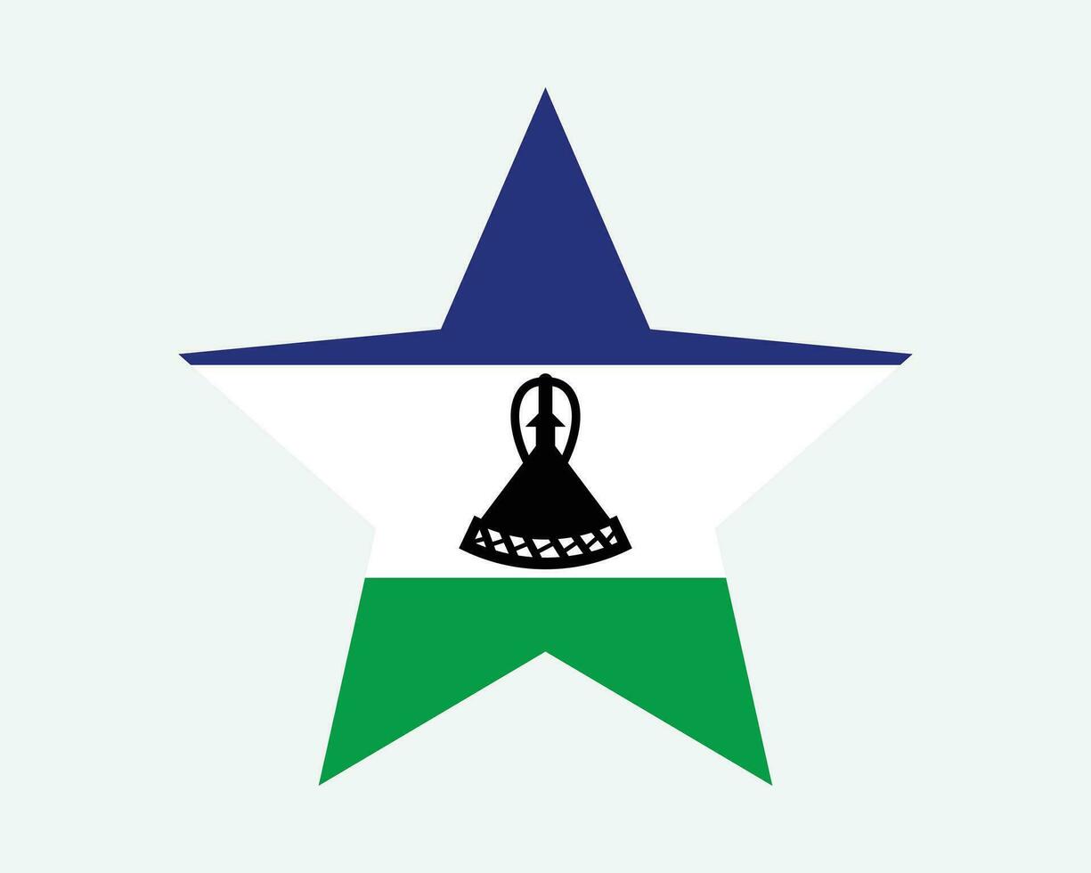 Lesotho étoile drapeau vecteur