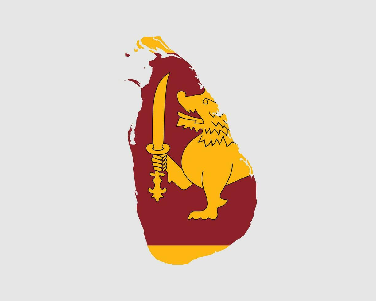 sri lanka drapeau carte. carte de le démocratique socialiste république de sri lanka avec le sri lankais pays bannière. vecteur illustration.