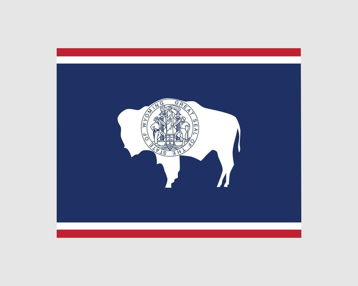 Wyoming carte drapeau. carte de Wyoming, Etats-Unis avec le Etat drapeau. uni États, Amérique, Américain, uni États de Amérique, nous Etat bannière. vecteur illustration.