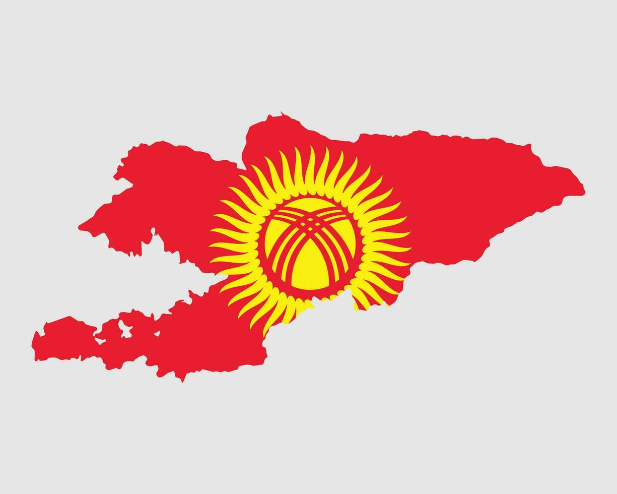 Kirghizistan carte drapeau. carte de kirghize république avec le kirghize pays bannière. vecteur illustration.