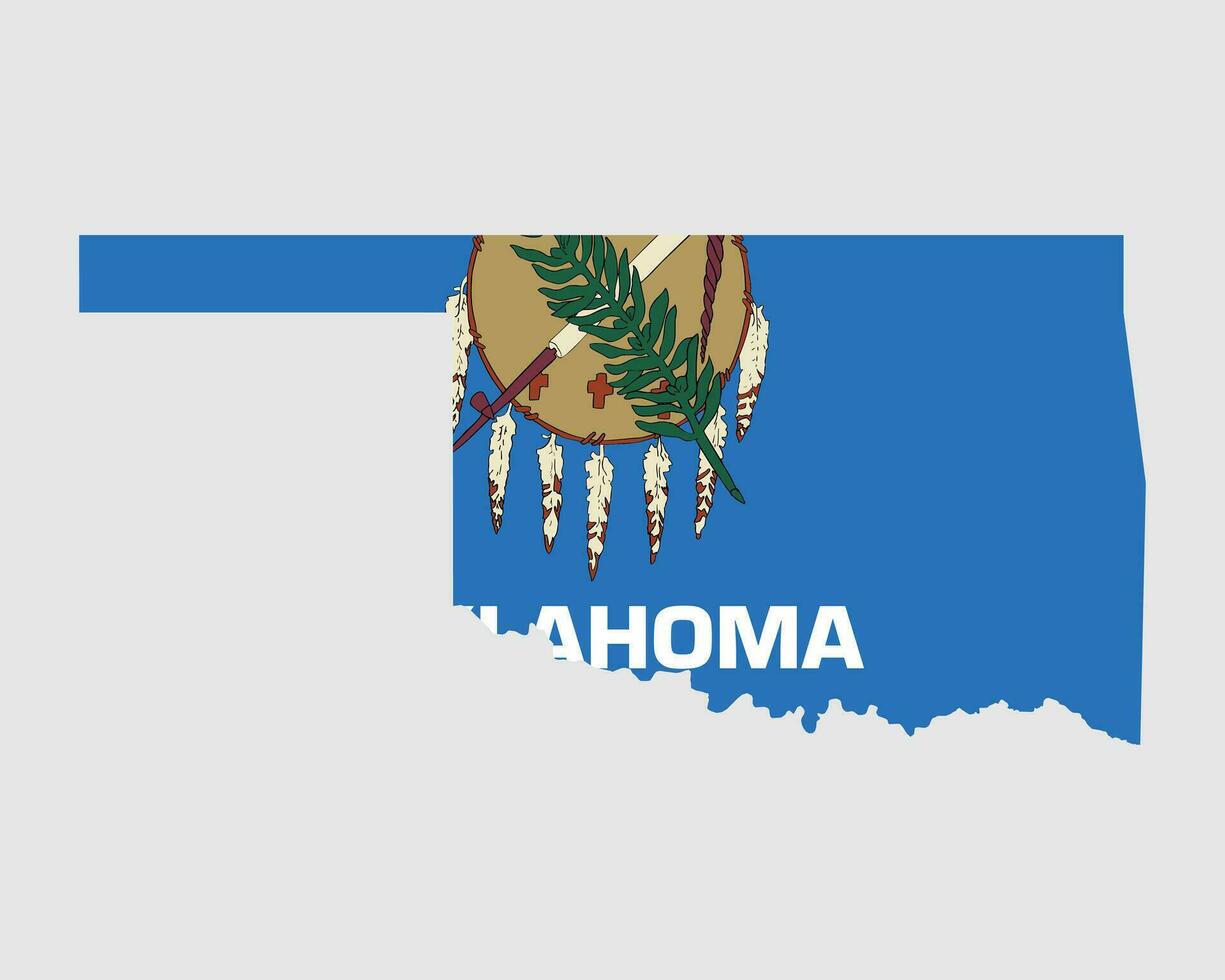 Oklahoma carte drapeau. carte de d'accord, Etats-Unis avec le Etat drapeau. uni États, Amérique, Américain, uni États de Amérique, nous Etat bannière. vecteur illustration.