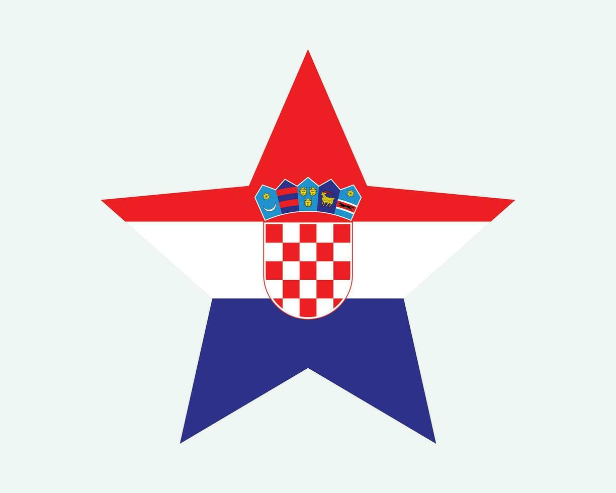 Croatie étoile drapeau vecteur