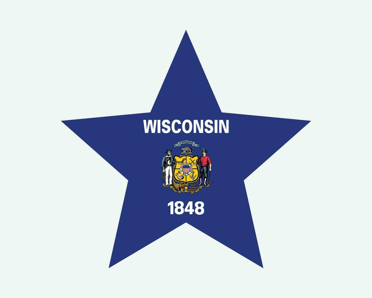 Wisconsin Etats-Unis étoile drapeau vecteur