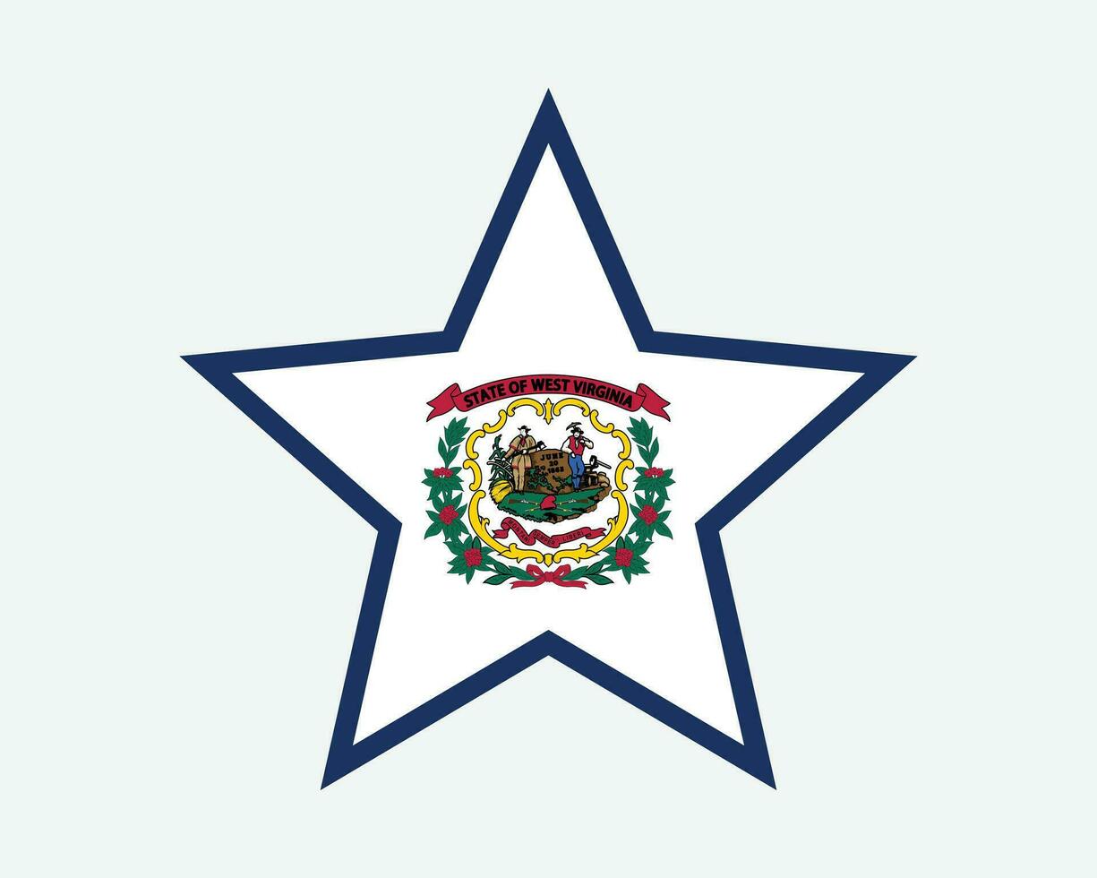 Ouest Virginie Etats-Unis étoile drapeau vecteur