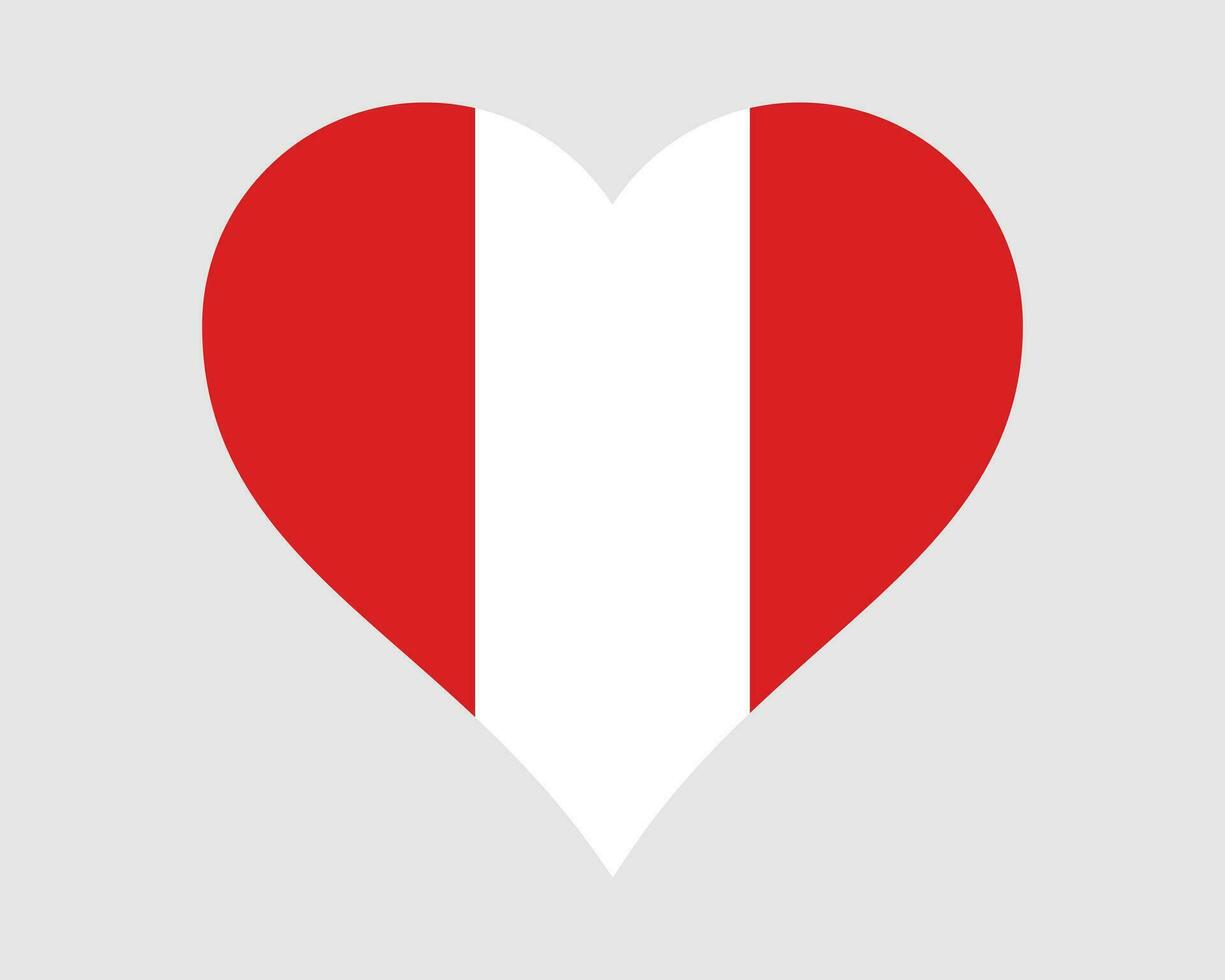 Pérou cœur drapeau. péruvien l'amour forme pays nation nationale drapeau. république de Pérou bannière icône signe symbole. eps vecteur illustration.