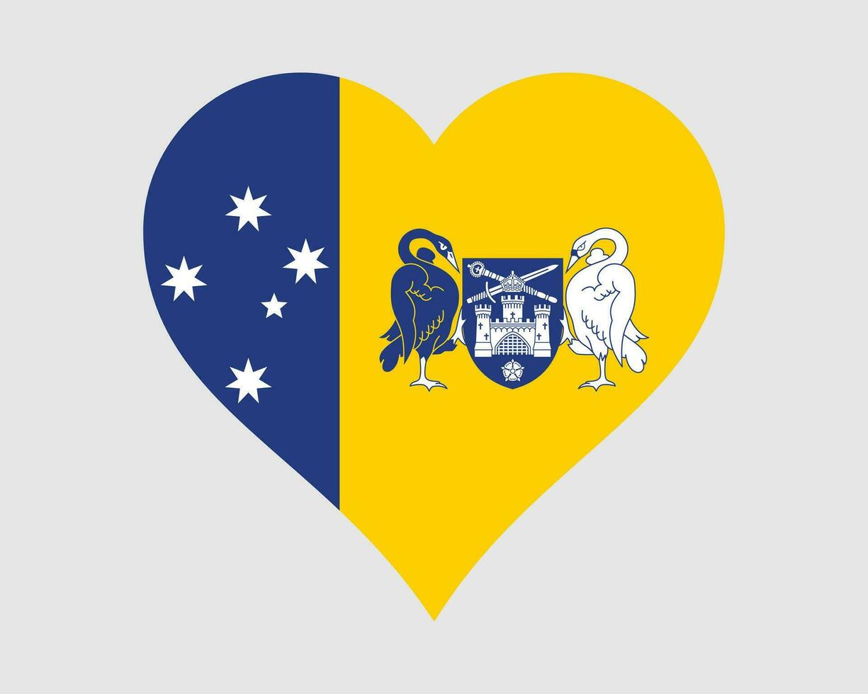 australien Capitale territoire cœur drapeau. acte l'amour forme drapeau. fédéral Capitale territoire fait de Australie bannière icône signe symbole clipart. eps vecteur illustration.