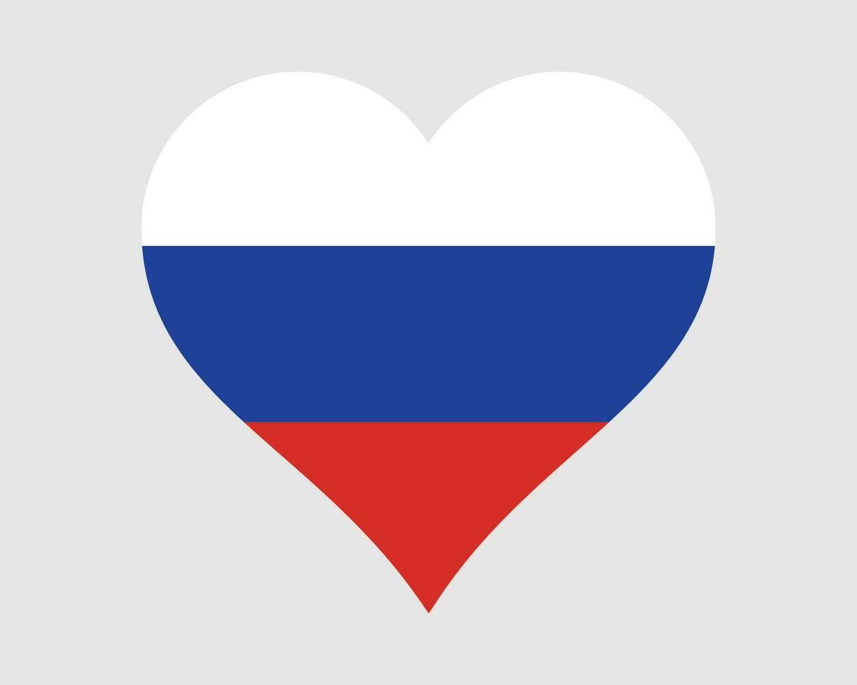 Russie cœur drapeau. russe l'amour forme pays nation nationale drapeau. russe fédération bannière icône signe symbole. eps vecteur illustration.