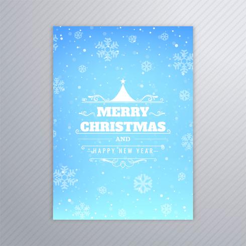 Beau vecteur de conception de brochure carte arbre joyeux Noël